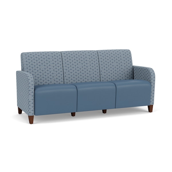 Lesro Siena 3 Seat Tandem Seating No Center Arms, Walnut, RS RainSong Back, MD Titan Seat, RS RainSong Panels SN3101 - main